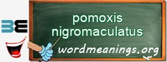 WordMeaning blackboard for pomoxis nigromaculatus